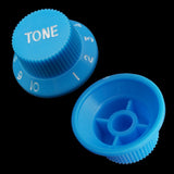 Maxbell 3Pcs Electric Guitar Control Knobs Volume & Tone for Strat SQ Guitar Accessory Blue