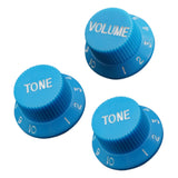 Maxbell 3Pcs Electric Guitar Control Knobs Volume & Tone for Strat SQ Guitar Accessory Blue