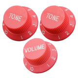 Maxbell 3Pcs Electric Guitar Control Knobs Volume & Tone for Strat SQ Guitar Accessory Pink