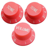 Maxbell 3Pcs Electric Guitar Control Knobs Volume & Tone for Strat SQ Guitar Accessory Pink