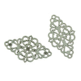 Maxbell 20Pcs Tibetan Silver Filigree Flower Pattern Connector Jewelry DIY Making