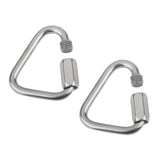 Maxbell 2 Pieces / Set 12KN Safety Triangle Shape Quick Link, Stainless Steel Screw Lock Carabiner for Mountaining Rock Climbing Arborist - CE Certified