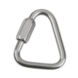 Maxbell 2 Pieces / Set 12KN Safety Triangle Shape Quick Link, Stainless Steel Screw Lock Carabiner for Mountaining Rock Climbing Arborist - CE Certified