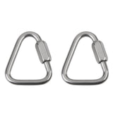 Maxbell 2 Pieces / Set 12KN Safety Triangle Shape Quick Link, Stainless Steel Screw Lock Carabiner for Mountaining Rock Climbing Arborist - CE Certified