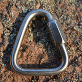 Maxbell 2 Pieces / Set 12KN Safety Triangle Shape Quick Link, Stainless Steel Screw Lock Carabiner for Mountaining Rock Climbing Arborist - CE Certified