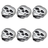 Maxbell 6 Pieces Skull Shape Buttons Folk Electric Guitar Tuning Key Button Silver