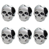 Maxbell 6 Pieces Skull Shape Buttons Folk Electric Guitar Tuning Key Button Silver
