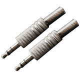 Maxbell 2x Alloy Copper Guitar Amp Audio Plugs 3.5mm Metal Spring Straight Connector