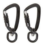 Maxbell 2 Pieces Heavy Duty 360º Swivel Rotating Self Auto Locking Carabiner Outdoor Camping Hiking Hanging Keychain Hammock Hook Dog Lead Clip