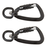 Maxbell 2 Pieces Heavy Duty 360º Swivel Rotating Self Auto Locking Carabiner Outdoor Camping Hiking Hanging Keychain Hammock Hook Dog Lead Clip