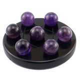 Maxbell 1 Set Seven Star Array Crystal Group Stone with Base Natural Display Purple