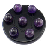 Maxbell 1 Set Seven Star Array Crystal Group Stone with Base Natural Display Purple