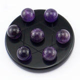 Maxbell 1 Set Seven Star Array Crystal Group Stone with Base Natural Display Purple