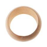 Maxbell Natural Unfinished 38mm Wide Wooden Cuff Bangle Bracelet DIY Wood Art Crafts