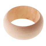 Maxbell Natural Unfinished 38mm Wide Wooden Cuff Bangle Bracelet DIY Wood Art Crafts