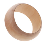 Maxbell Natural Unfinished 38mm Wide Wooden Cuff Bangle Bracelet DIY Wood Art Crafts