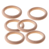 Maxbell 6 Pieces Unfinished Round Wooden Bangle Bracelet DIY Handmade Wood Crafts