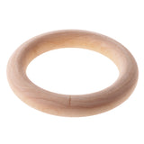 Maxbell 6 Pieces Unfinished Round Wooden Bangle Bracelet DIY Handmade Wood Crafts