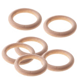 Maxbell 6 Pieces Unfinished Round Wooden Bangle Bracelet DIY Handmade Wood Crafts