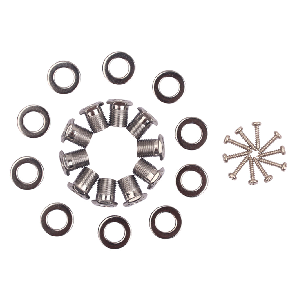 Maxbell 10 Sets Hex Threaded Bushing Ferrules for Box Guitar Tuning Peg Tuner Machine Heads DIY