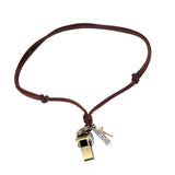 Maxbell Lots Pendant Whistle Cross Circles Pendant Adjustable PU Leather Necklace Unisex Jewelry