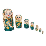 Maxbell 7PCS Painted Wooden Girl with Braided Hair Russian Nesting Dolls