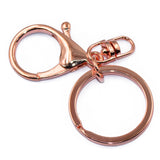 Maxbell 5pcs Swivel Lobster Clasp with Split Ring for Keychain 65mm Rose Gold