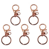 Maxbell 5pcs Swivel Lobster Clasp with Split Ring for Keychain 65mm Rose Gold