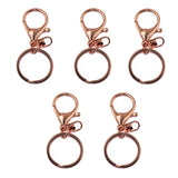 Maxbell 5pcs Swivel Lobster Clasp with Split Ring for Keychain 65mm Rose Gold