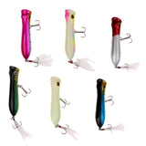 Maxbell 6pcs Popper Floating Lure Hard Plastic Fishing Lure Artificial Bait Hook Lifelike