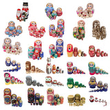 Maxbell Set of 6pcs Painted Wooden Animals Nesting Dolls Matryoshka Russian Doll Kids Gift