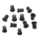 Maxbell 12 Piece Rubber Well Nuts With M5 Brass Insert 5mm Metric Wellnuts Motorcycle Windscreen