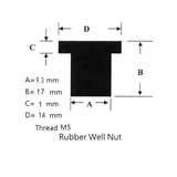 Maxbell 12 Piece Rubber Well Nuts With M5 Brass Insert 5mm Metric Wellnuts Motorcycle Windscreen