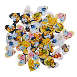 Maxbell 50 Pieces Wood Button 2-holes Heart Shape Owl Button for DIY Sewing Scrapbooking