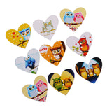 Maxbell 50 Pieces Wood Button 2-holes Heart Shape Owl Button for DIY Sewing Scrapbooking