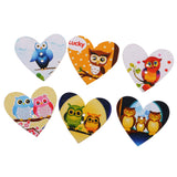 Maxbell 50 Pieces Wood Button 2-holes Heart Shape Owl Button for DIY Sewing Scrapbooking