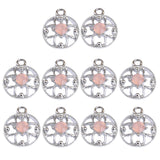 Maxbell 10 Pieces Round Alloy Crystal Pendants Charms Jewelry Making Accessories for DIY Necklace Craft Hanging Decoration