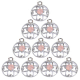 Maxbell 10 Pieces Round Alloy Crystal Pendants Charms Jewelry Making Accessories for DIY Necklace Craft Hanging Decoration