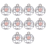 Maxbell 10 Pieces Round Alloy Crystal Pendants Charms Jewelry Making Accessories for DIY Necklace Craft Hanging Decoration