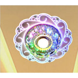 Maxbell Diwali Crystal Lotus Pendant Light Hallway Light Ceiling Lamp Light for Holy Festival Event 3W