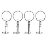 Maxbell 4 Pieces Boat Bimini Top Fitting Hardware Spring Loaded Quick Release Pins 1/4" Stainless Steel with Pull Ring