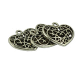 Maxbell 30 Pieces Whoeslae Tibetan Silver Filigree Hollow Heart Charms Pendants DIY Beads Fit Necklace Bag Charms