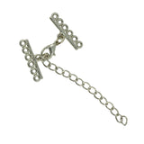 Maxbell 12 Sets Lobster Clasp & 6 Strand Crimp Ends 60mm Extender Chain fit Necklace Bracelet End Clip Clamps