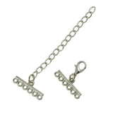 Maxbell 12 Sets Lobster Clasp & 6 Strand Crimp Ends 60mm Extender Chain fit Necklace Bracelet End Clip Clamps