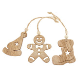 Maxbell 6 Designs Wooden Pendants Santa Claus&Snowman&Socks&Elk&Bells&Sled Ornaments DIY Christmas Home Party Decorations Xmas Tree Ornaments Kids Gifts