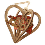 Maxbell 3 Sets Christmas Hanging Ornaments Christmas Decoration Wooden Heart Pendant Crafts Embellishments Christmas Tree Decorations