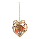 Maxbell 3 Sets Christmas Hanging Ornaments Christmas Decoration Wooden Heart Pendant Crafts Embellishments Christmas Tree Decorations