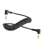 Maxbell 5ft 90 Degree Angle 3.5mm Male to Male Jack Stereo Audio Coiled Spring Aux Extension Cable Cord for Smart Phone, CD, PC, MP3