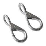 Maxbell 2 Pack 316 Stainless Steel Silver Spring Loaded Fixed Eye Snap Hook (1#) - Marine/Boat/Sailing/Shade/Sail Clip