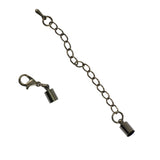 Maxbell 12 Set Lobster Clasp Extender Chain 5mm Crimp Tube Bell Ends Set Jet Black